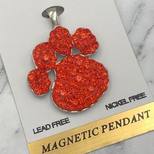 Orange Paw Print Pendant for Necklace Clemson Auburn